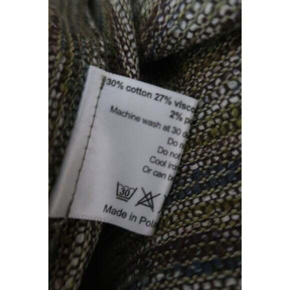 Eskandar Green Multi Striped Cotton Linen Kimono Coat Jacket Size 0 Lagenlook - Picture 15 of 16